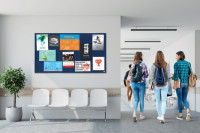 Tableau blanc nobo Impression Pro en feutre, (l) 1 800 x (H) 1 200 mm, bleu