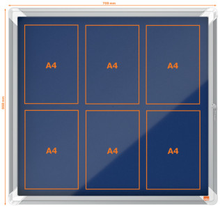 NOBO Vitrine d'affichage en feutre Premium Plus, 8x A4, bleu
