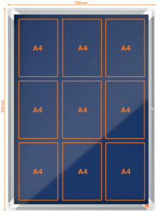 NOBO Vitrine d'affichage en feutre Premium Plus, 8x A4, bleu