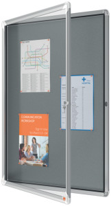 NOBO Vitrine d'affichage en feutre Premium Plus, 6x A4, gris