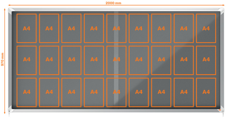 nobo Schaukasten Premium Plus, Filz-Rückwand, 18 x DIN A4