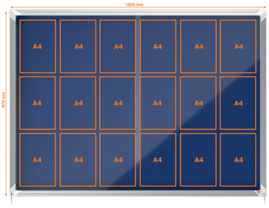 Vitrine Nobo Premium Plus, panneau arrière en feutre, 27 x A4