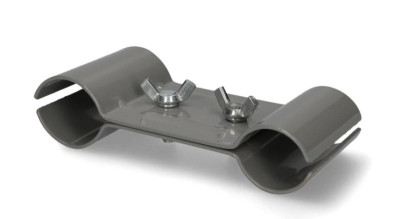 cartrend Etau - collier double pour mât, en acier, gris