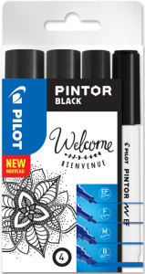 PILOT Marqueur à pigment PINTOR, medium, set de 4 