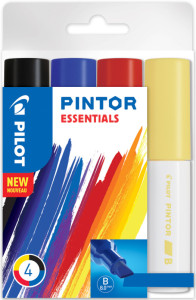 PILOT Marqueur à pigment PINTOR, broad, set de 4 ESSENTIALS