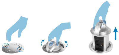 Multiprise escamotable LOGILINK, 3 prises, mise à la terre