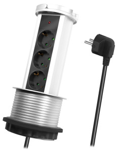 Multiprise escamotable LOGILINK, 3 prises, mise à la terre