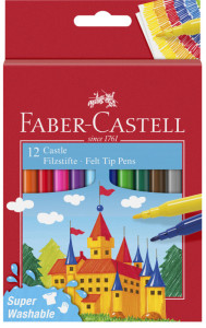 FABER-CASTELL Fasermaler CASTLE, 12er Kartonetui