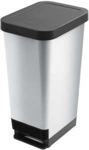 CEP Poubelle à pédale ROSSIGNOL, 45 litres, motif carbone
