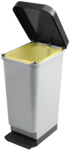 CEP Poubelle à pédale ROSSIGNOL, 45 litres, motif carbone
