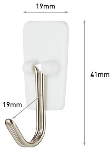 3M Command Crochet avec pointe en métal, blanc, taille: S