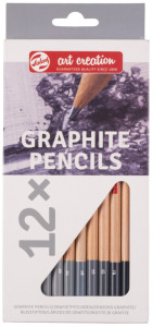 ROYAL Crayons graphite Art Creation, rond, étui de 6