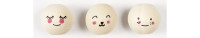 folia Perles en bois CUTE FACES, rond folia Perles en bois CUTE FACES, rond