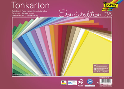 folia Carton teinté, (L)250 x (H)350 mm, 220 g/m2, assorti