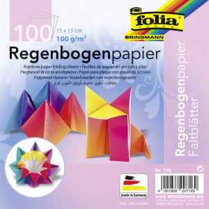 folia Papier à plier Arc-en-ciel, 150 x 150 mm, 100 g/m2