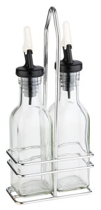 APS Ménagère de table huile & vinaigre, verre/inox, 0,5 L