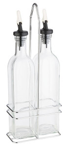 APS Ménagère de table huile & vinaigre, verre/inox, 0,5 L