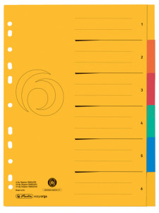 herlitz Intercalaire en carton, A4 extra large,10 pièces,uni