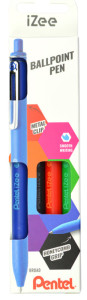 Pentel Stylo à bille rétractable iZee, étui de 4, BASIC