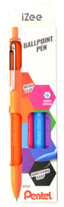 Pentel Stylo à bille rétractable iZee, étui de 4, BASIC
