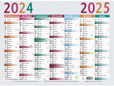 EXACOMPTA Calendrier Multicolore 2021/2022, 295 x 220 mm