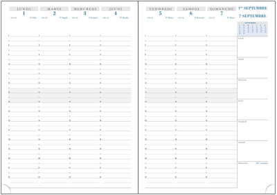 EXACOMPTA Agenda semainier SAD 29, 2024/2025, 16 mois, noir