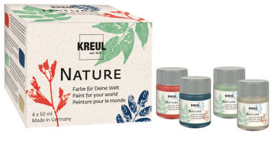 KREUL Peinture créative Nature, set de 4 x 50 ml