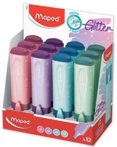 Maped Textmarker FLUO'PEPS Glitter PASTEL, 12er Display