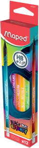 Maped Bleistift BLACK'PEPS ENERGY, Härtegrad: HB, 12er Etui