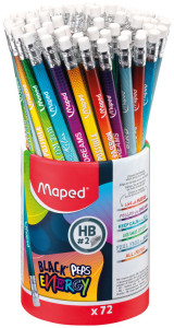 Maped Bleistift BLACK'PEPS ENERGY, Härtegrad: HB,72er Köcher