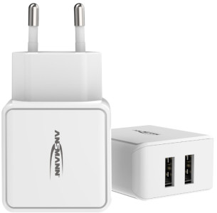 ANSMANN Chargeur USB Home Charger HC212, 2x port USB, blanc