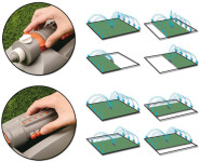 Bradas Arroseur oscillant WHITE LINE, 18 buses, gris/orange Bradas Arroseur oscillant WHITE LINE, 18 buses, gris/orange