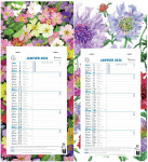 EXACOMPTA Calendrier mural 2025, 410 x 190 mm, fond Fleurs