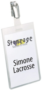 DURABLE badge, fermé en haut, avec clip, 60 x 90 mm, format