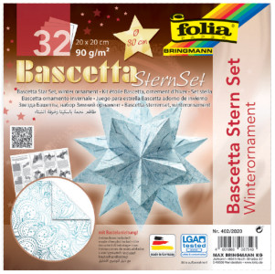 folia Feuilles de papier pliable étoile Bascetta, blanc /