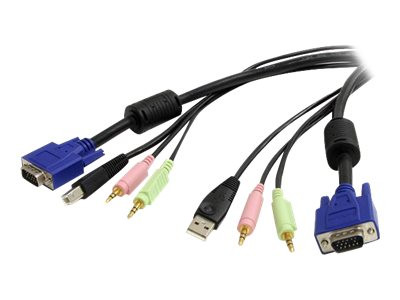 Startech : 1.8M 4-IN-1 USB VGA AUDIO et MICROPHONE KVM SWITCH cable en
