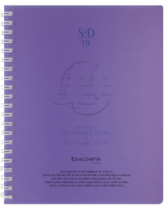 EXACOMPTA Agenda semainier de bureau SAD 19W, 2018/2019