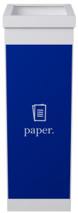 PAPERFLOW Collecteur pour tri sélectif, papier, 60 L, blanc