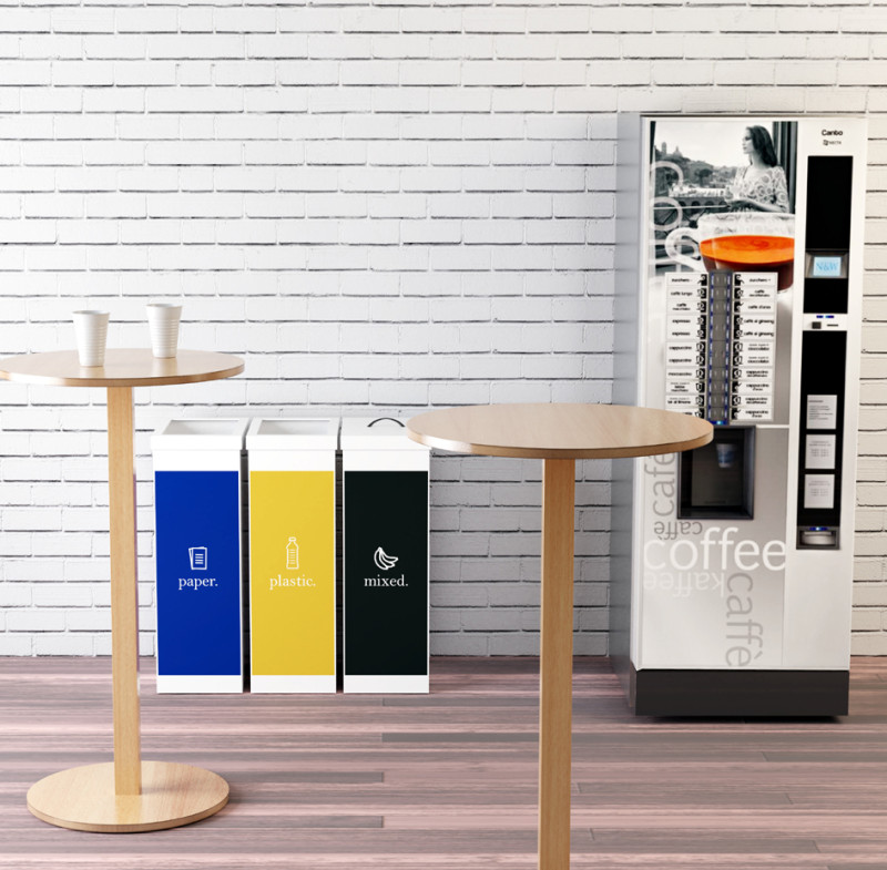 PAPERFLOW Collecteur pour tri collectif, cartouches, blanc