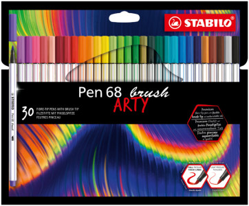 STABILO Feutre pinceau Pen 68 brush ARTY Edition, étui de 18