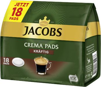 JAKOBS Dosette de café CREMA PADS KRÄFTIG, paquet de 18