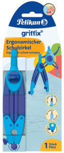 Pelikan Compas scolaire griffix, sur carte blister, bleu
