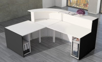 kerkmann Petit comptoir en L BARI, espace conseil, blanc