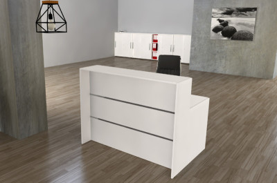 kerkmann Comptoir linéaire BARI Compact, blanc/anthracite