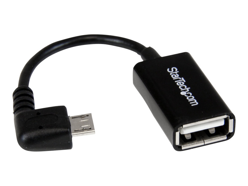 Startech : RIGHT ANGLE MICRO USB MALE TO USB FEMALE OTG HOST cable - 5IN Startech : RIGHT ANGLE MICRO USB MALE TO USB FEMALE OTG HOST cable - 5IN
