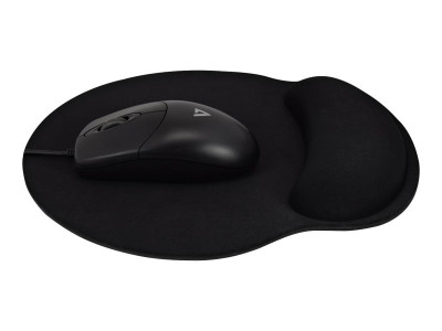 V7 : MEMORY FOAM SUPPORT MOUSE PAD BLACK 9 X 8 (230 X 200MM)