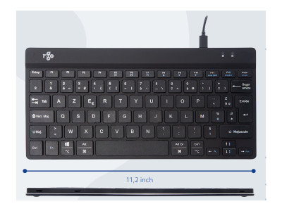 R-Go Tools R-Go Clavier Compact Break, AZERTY (FR), noir, filaire