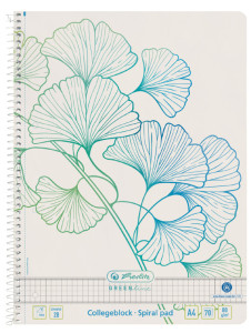 herlitz Cahier spiralé GREENline Vague, A4, quadrillé