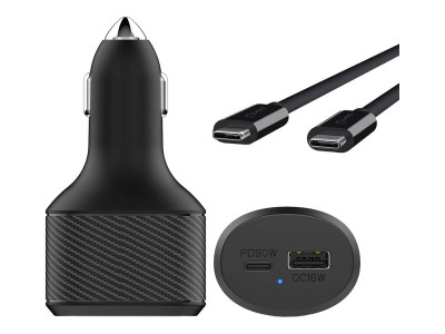 DLH : POWER SUPPLY et QUICK CHARGE 90W USB-C LIGHTER CAR CHARGER