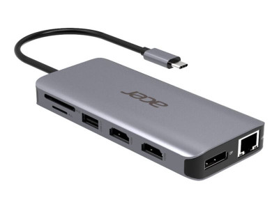 Acer : 12IN1 USB TYPE C TO 2X HDMI 1X VGA/1X RJ-45/2X USB SILVER